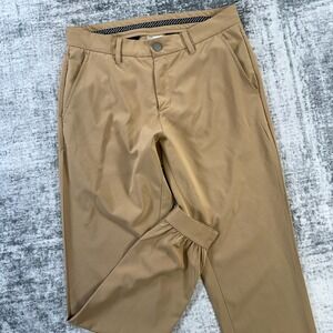 Primo Golf Pants Joggers Mens 30 (29x29) Tan Khaki Performance Tapered Ankle Zip